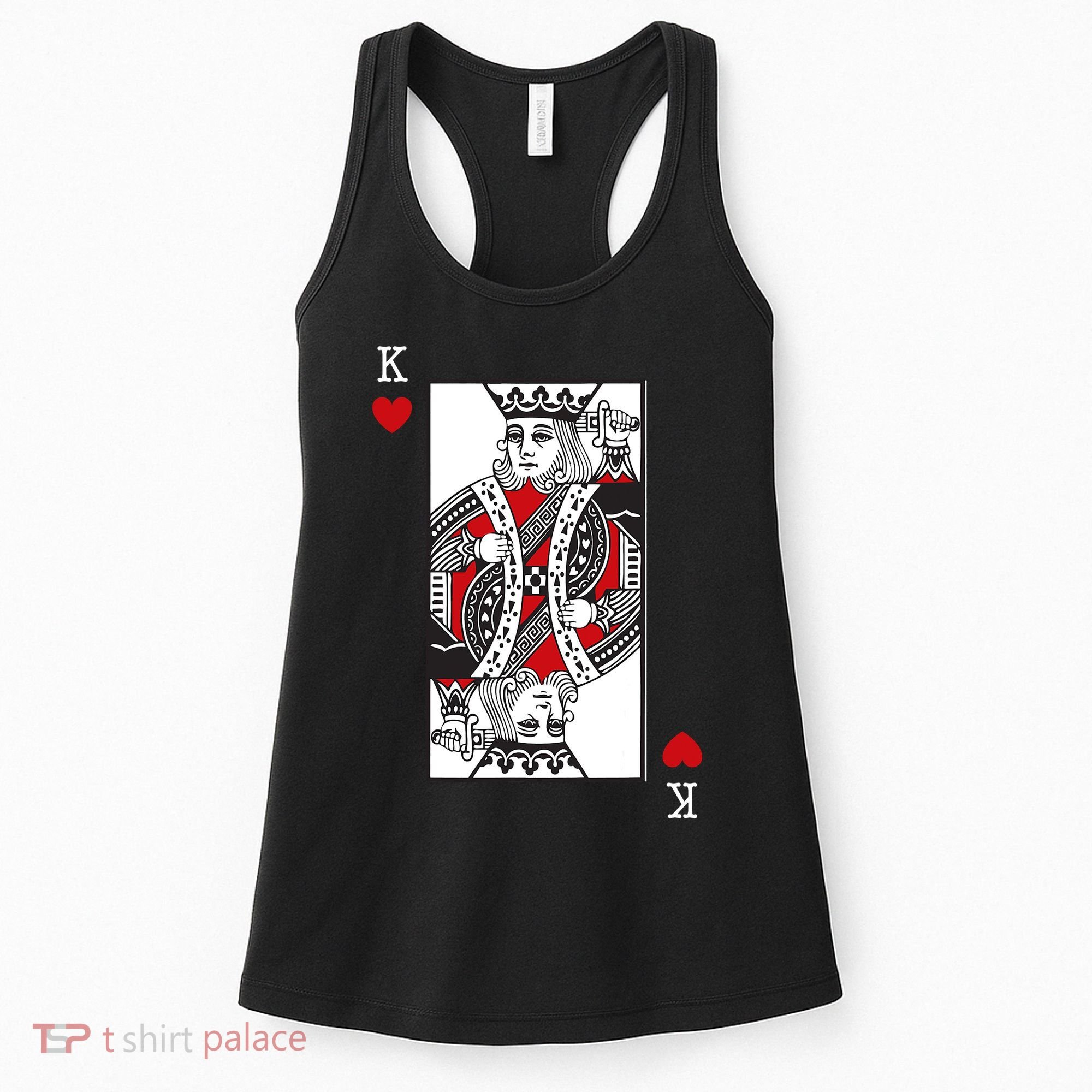 King Of Hearts Valentines Day Cool Playing Card Poker Casino Women's Tank Top