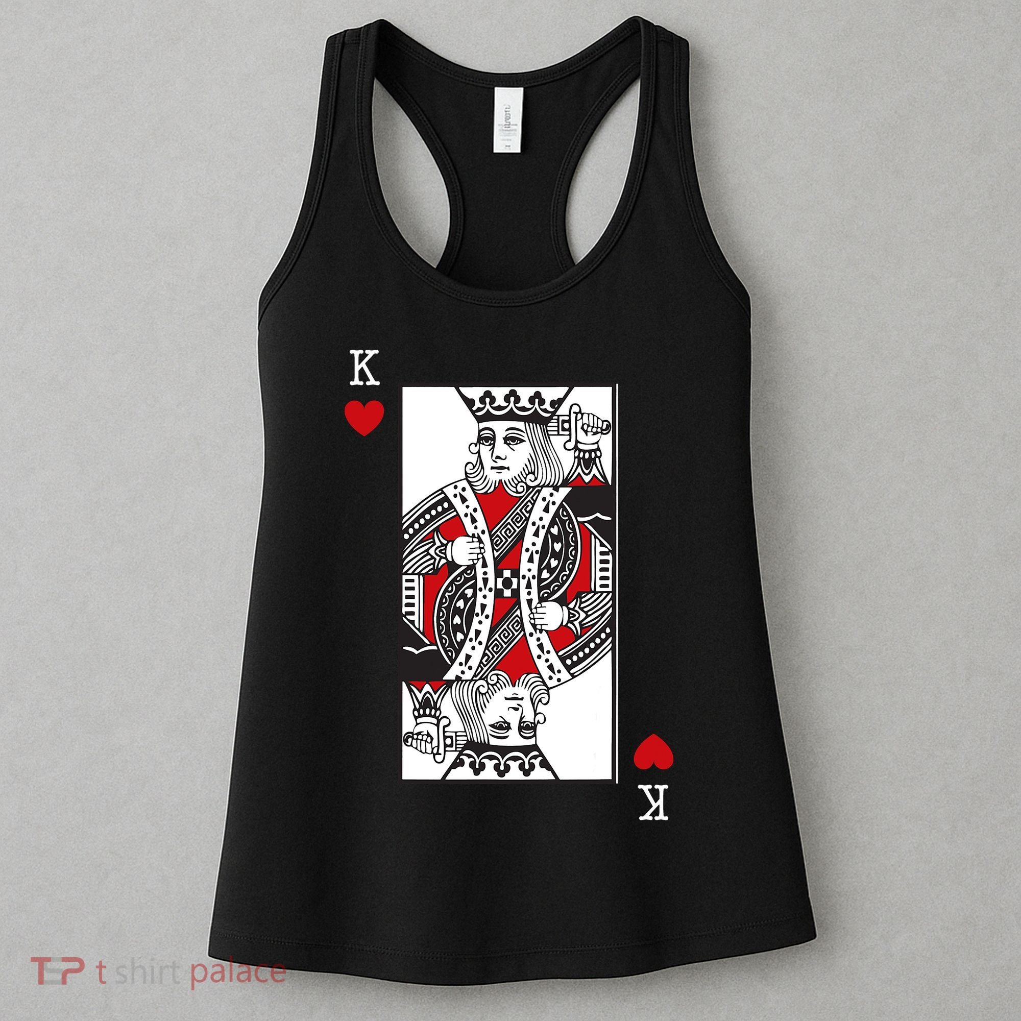 King Of Hearts Valentines Day Cool Playing Card Poker Casino Women's Tank Top