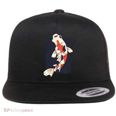 Koi Fish Flat Bill Trucker Hat