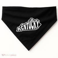 Kentucky Outline In White USA-Made Doggie Bandana thumb 0