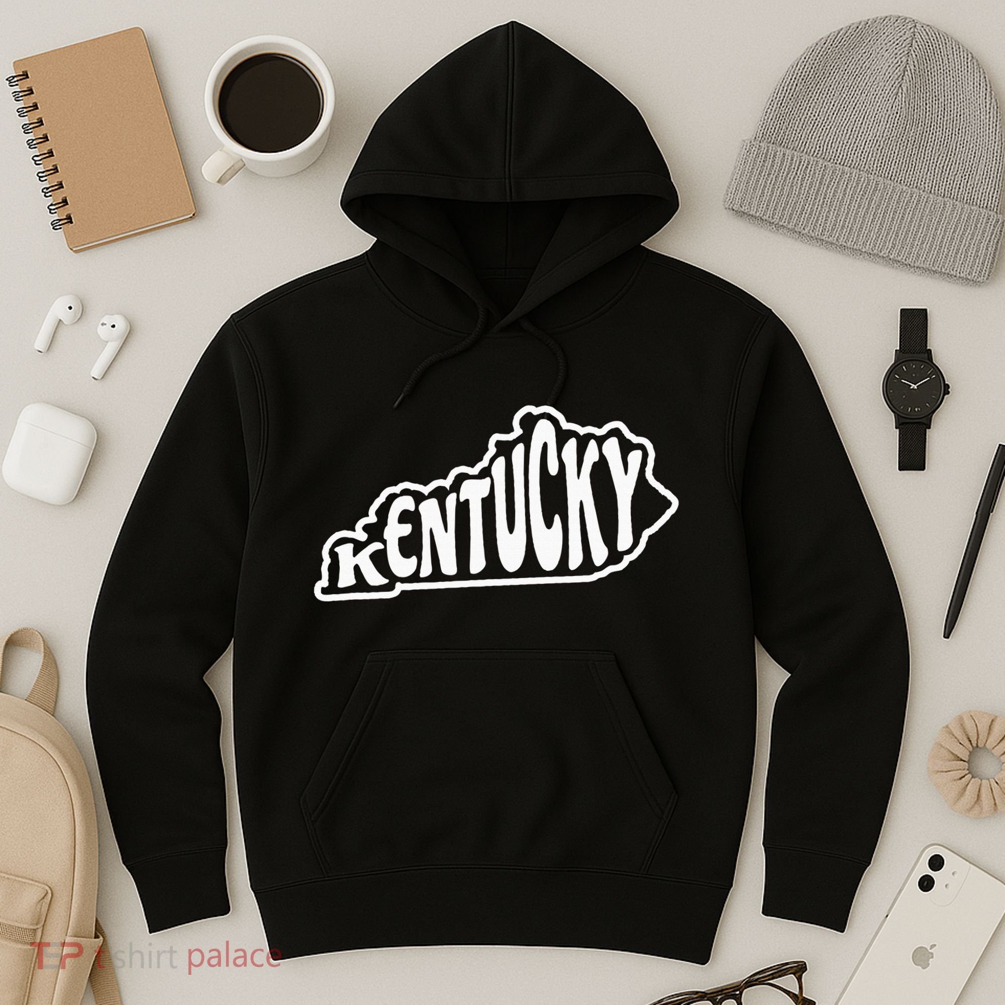 Kentucky Outline In White Hoodie