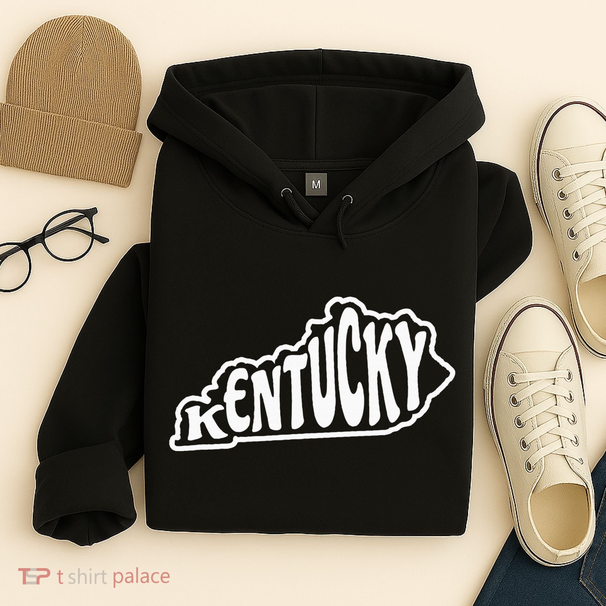 Kentucky Outline In White Hoodie