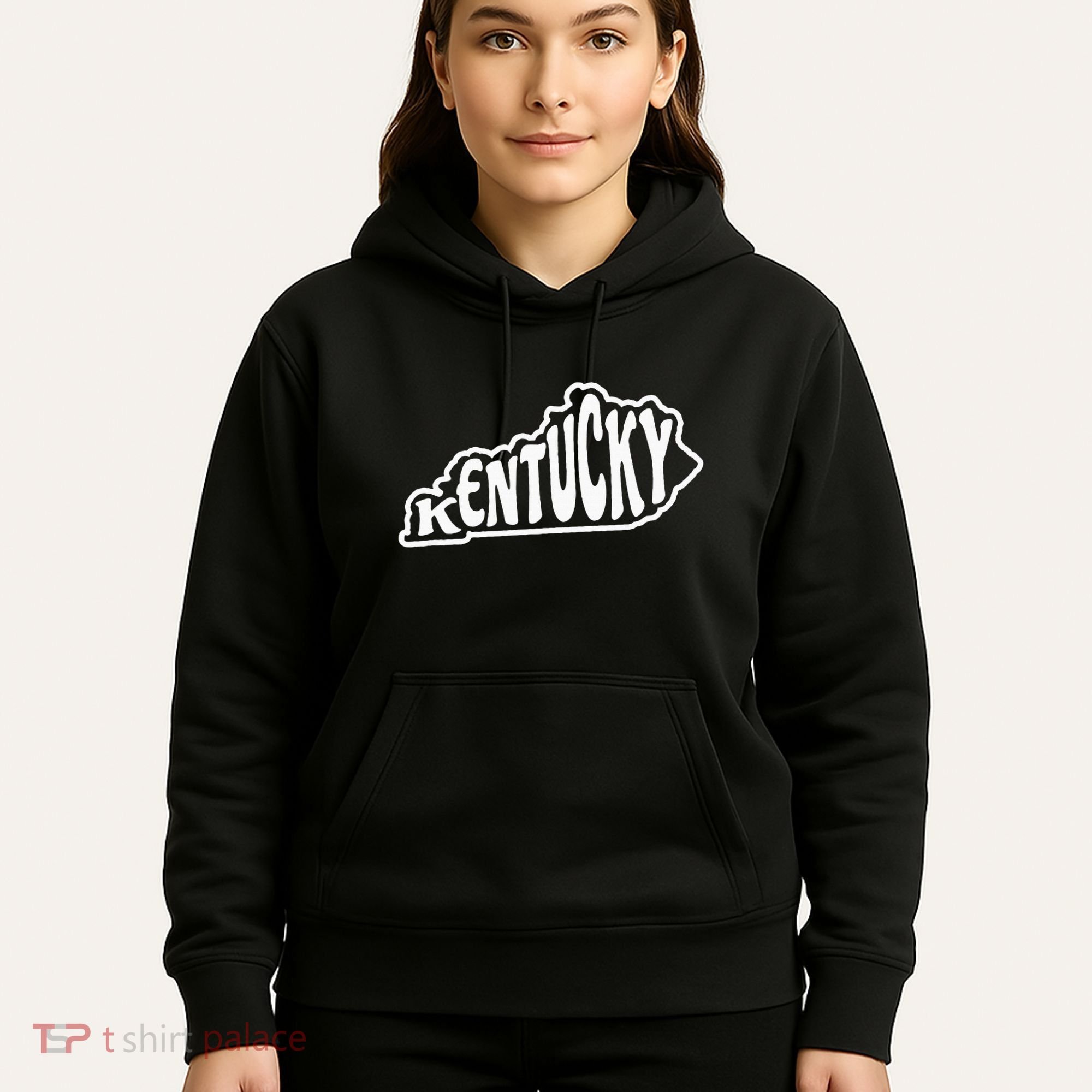 Kentucky Outline In White Hoodie