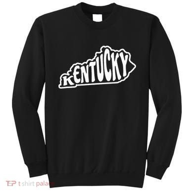 Kentucky Outline In White Sweatshirt
