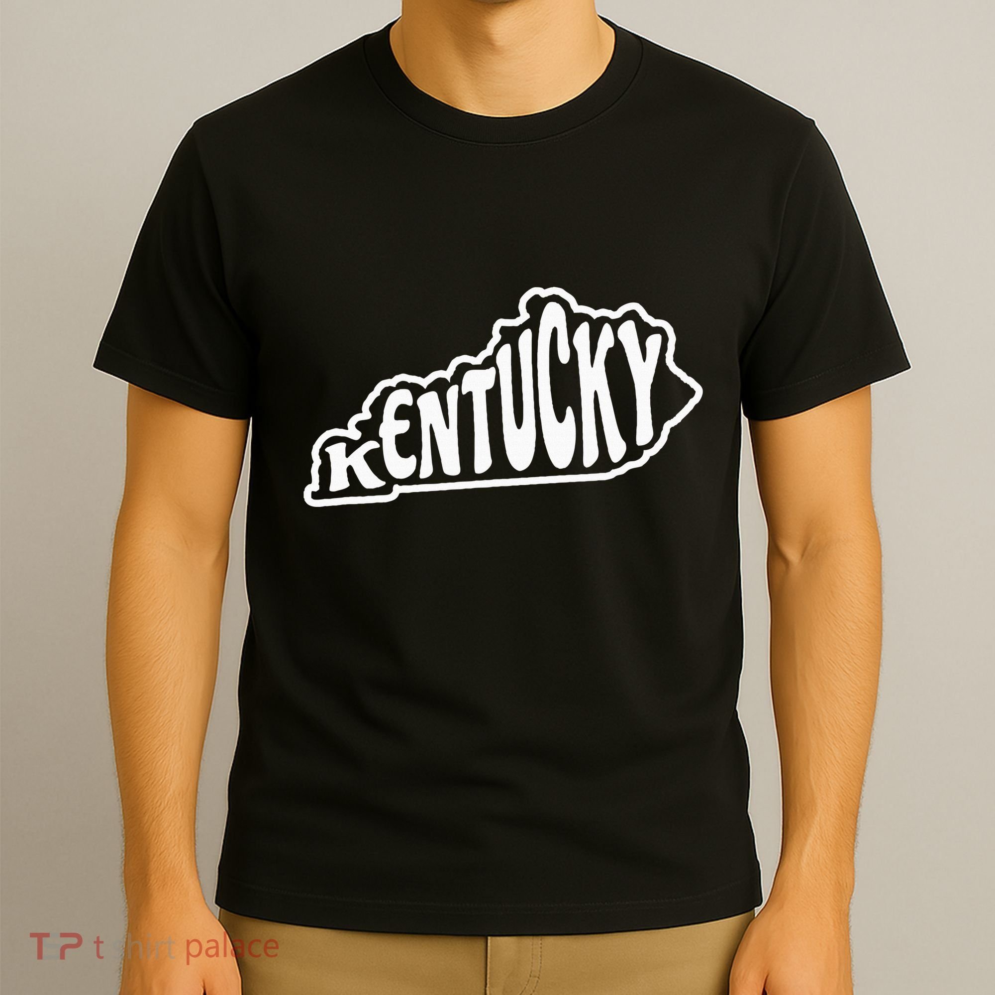 Kentucky Outline In White T-Shirt