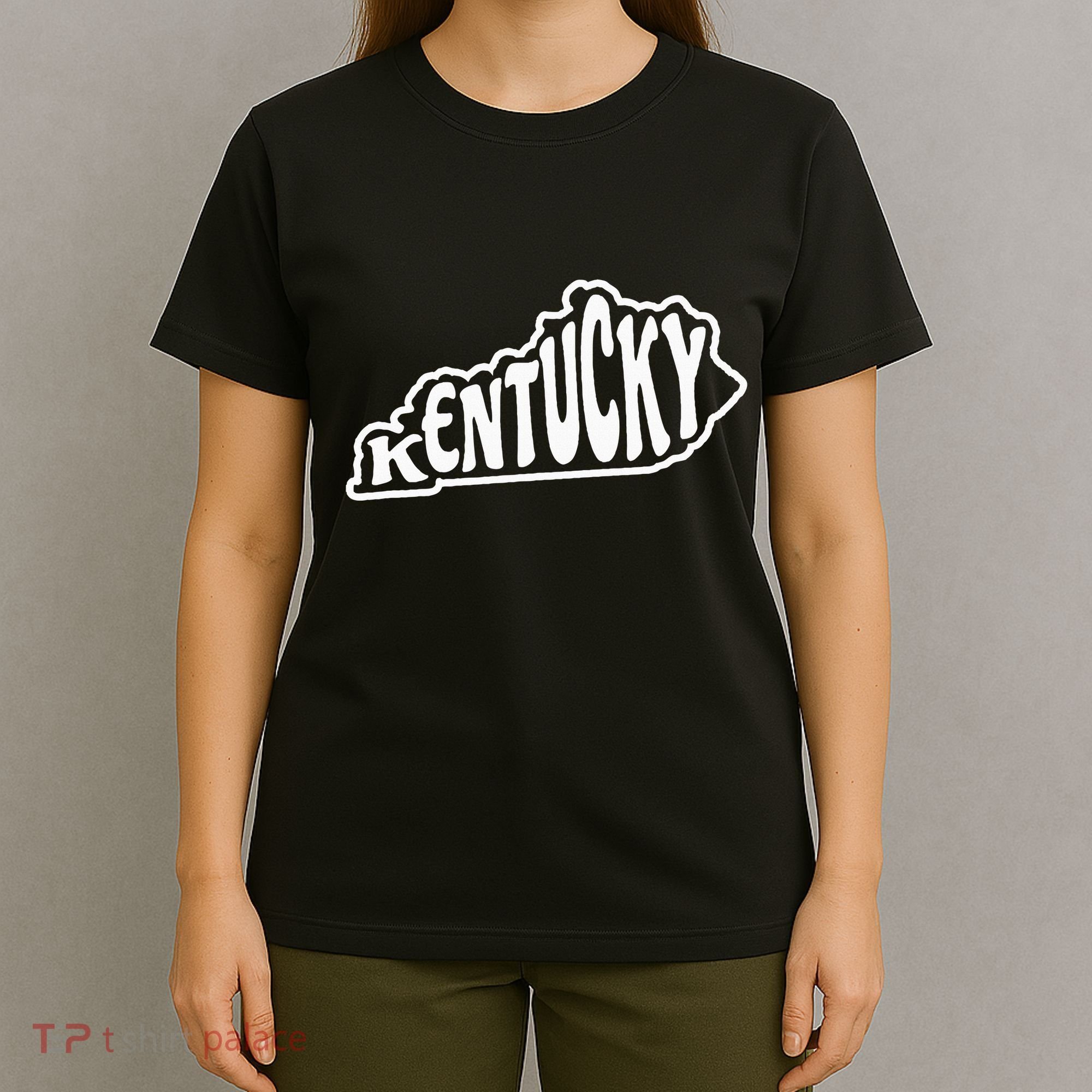 Kentucky Outline In White T-Shirt