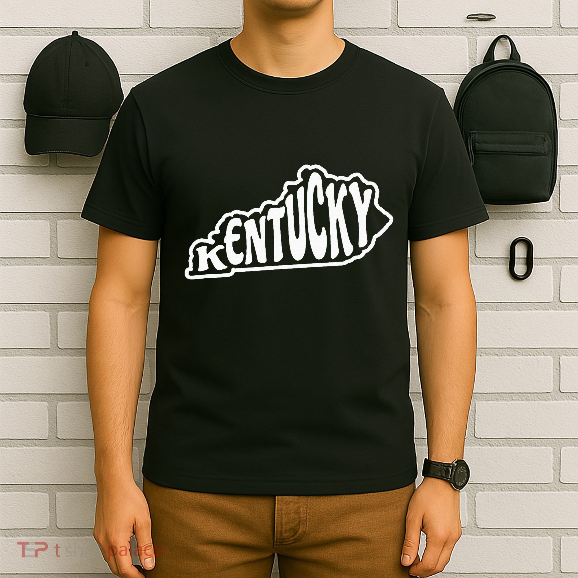 Kentucky Outline In White T-Shirt