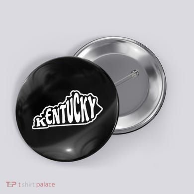 Kentucky Outline In White Button