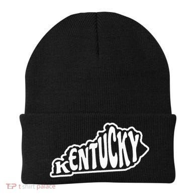 Kentucky Outline In White Beanie