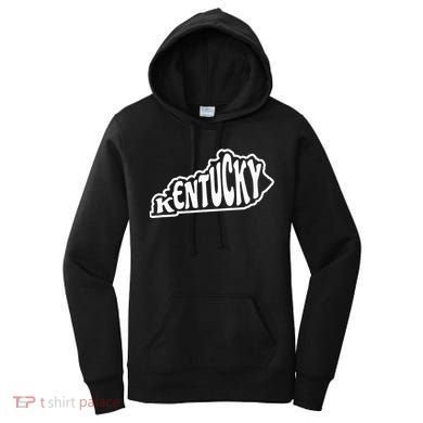 Kentucky Outline In White Women's Hoodie