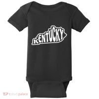 Kentucky Outline In White Baby Bodysuit thumb 0