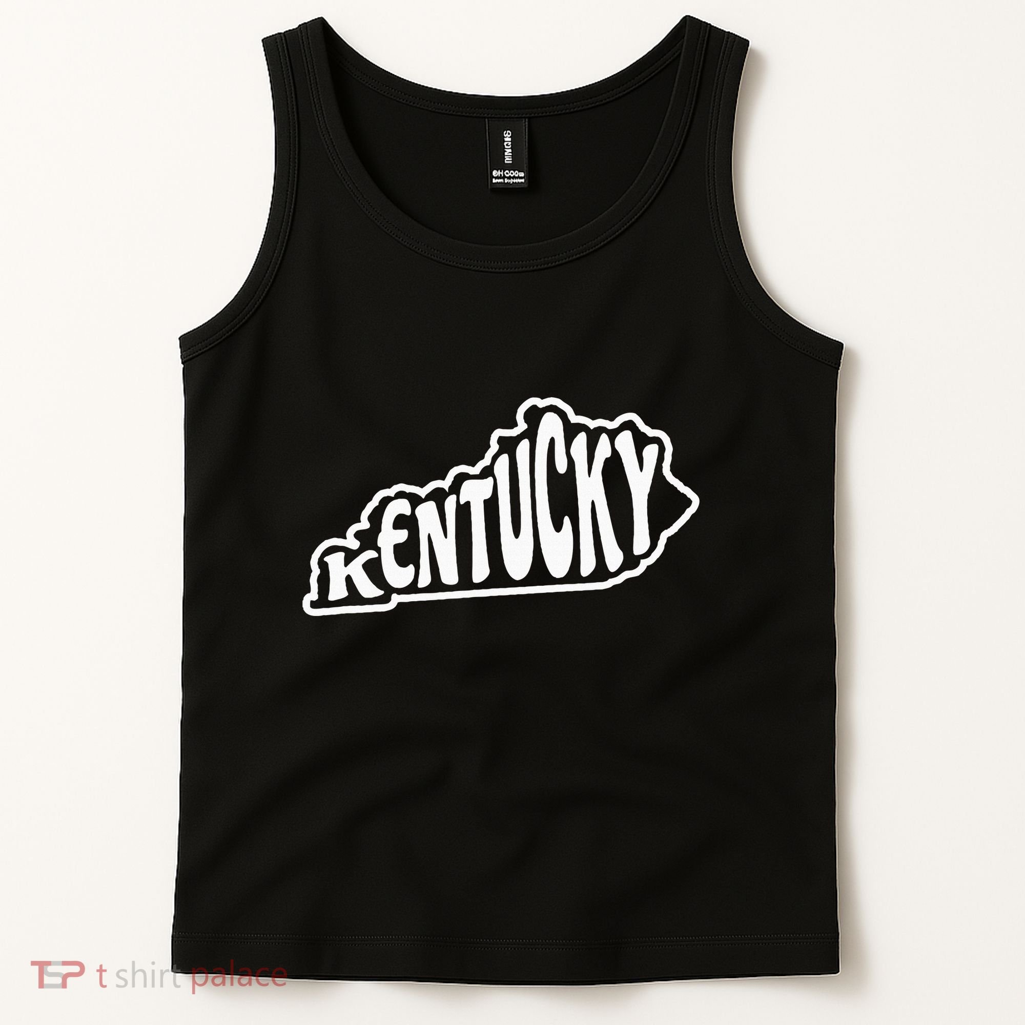 Kentucky Outline In White Tank Top