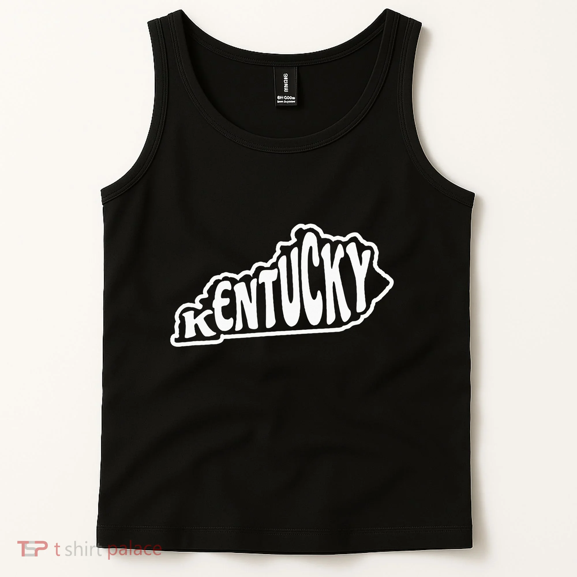 Kentucky Outline In White Tank Top