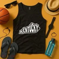Kentucky Outline In White Tank Top thumb 4