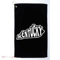 Kentucky Outline In White Golf Towel thumb 0