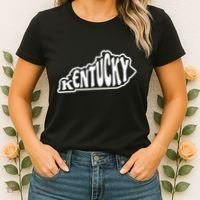 Kentucky Outline In White Women's T-Shirt thumb 2