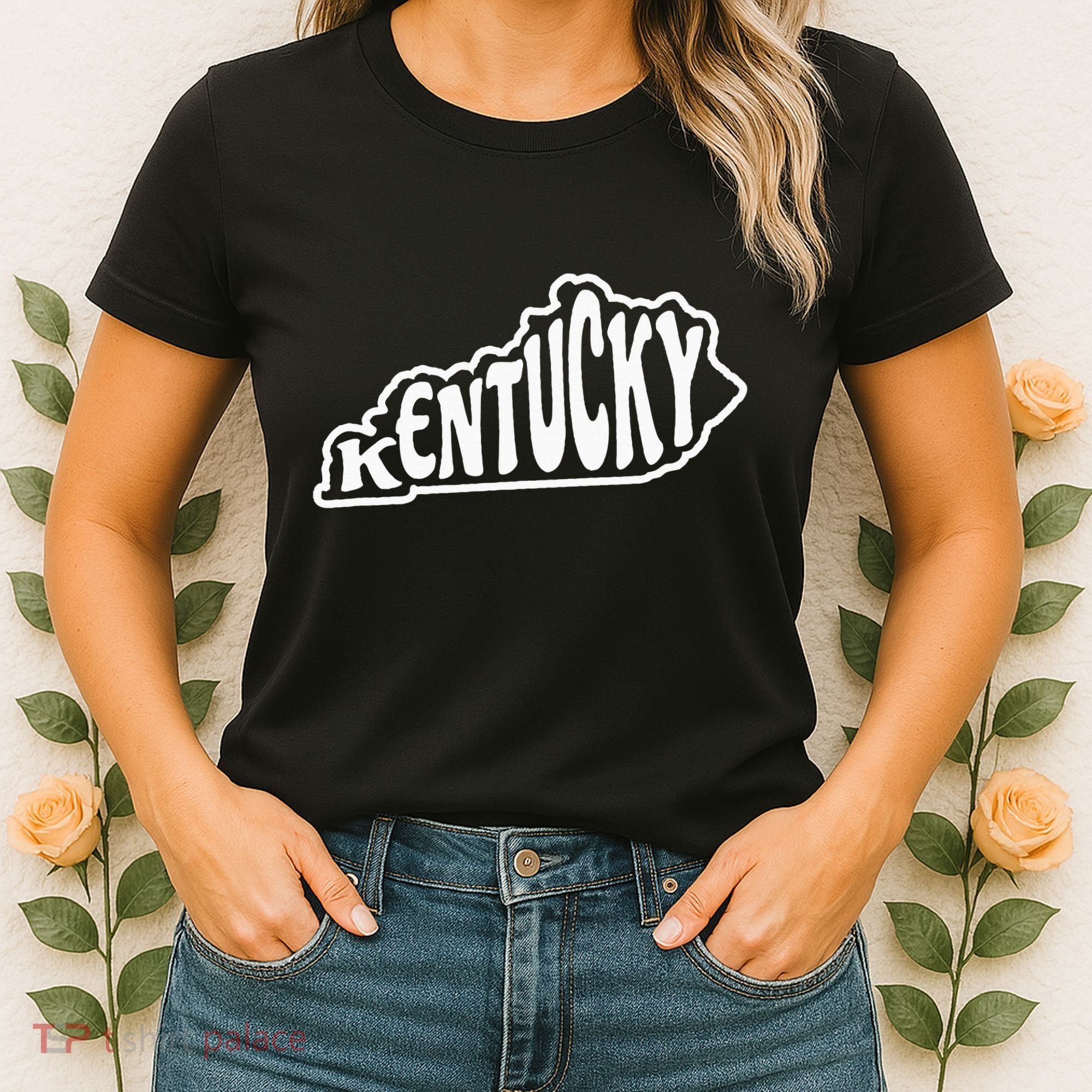 Kentucky Outline In White Women's T-Shirt