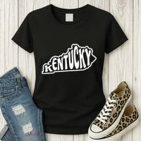 Kentucky Outline In White Women's T-Shirt thumb 3