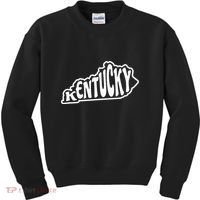 Kentucky Outline In White Kids Sweatshirt thumb 0