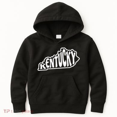 Kentucky Outline In White Kids Hoodie