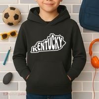 Kentucky Outline In White Kids Hoodie thumb 2