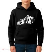 Kentucky Outline In White Kids Hoodie thumb 4