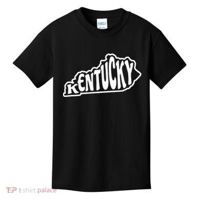 Kentucky Outline In White Kids T-Shirt