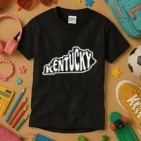 Kentucky Outline In White Kids T-Shirt thumb 3