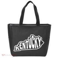 Kentucky Outline In White Tote Bag thumb 0