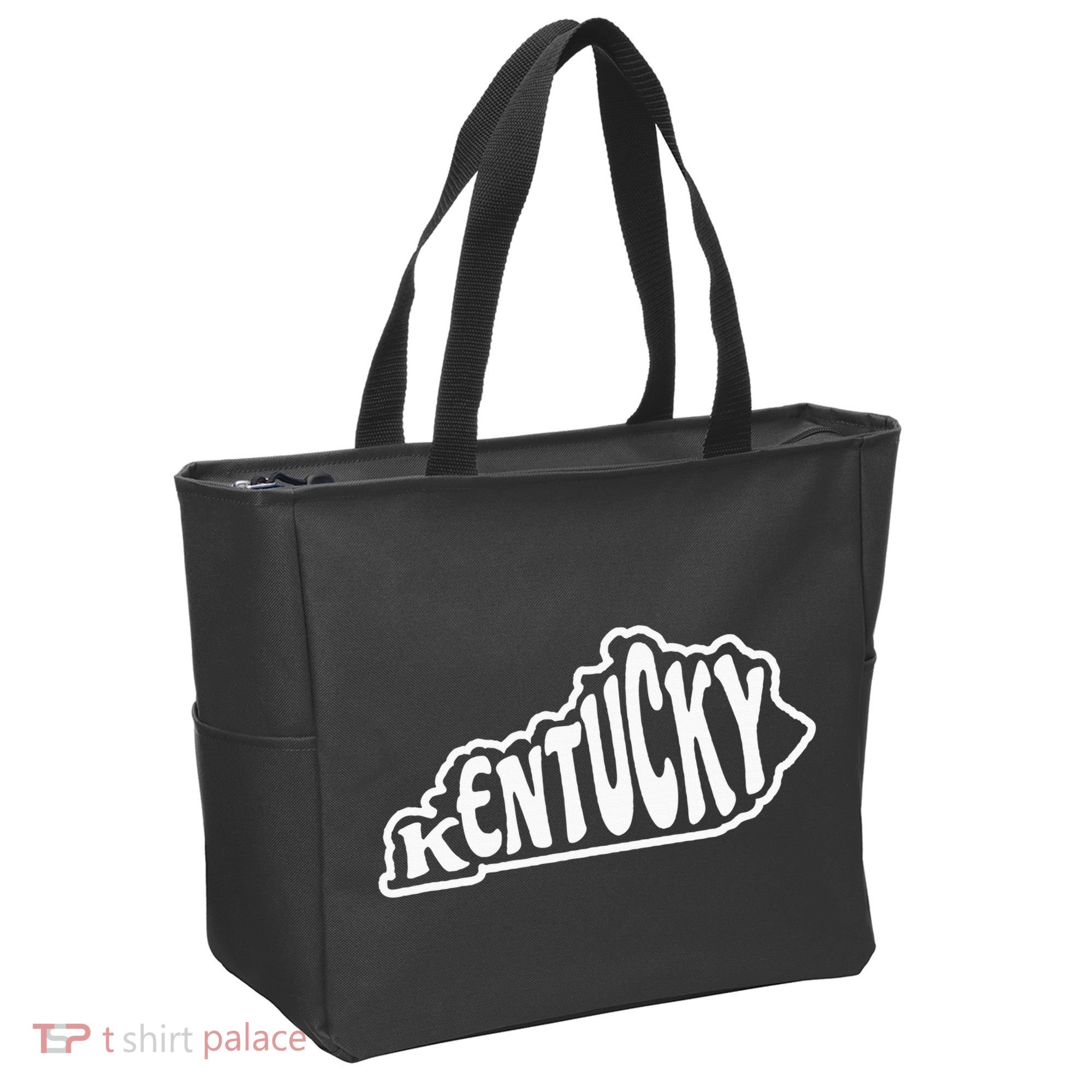 Kentucky Outline In White Tote Bag