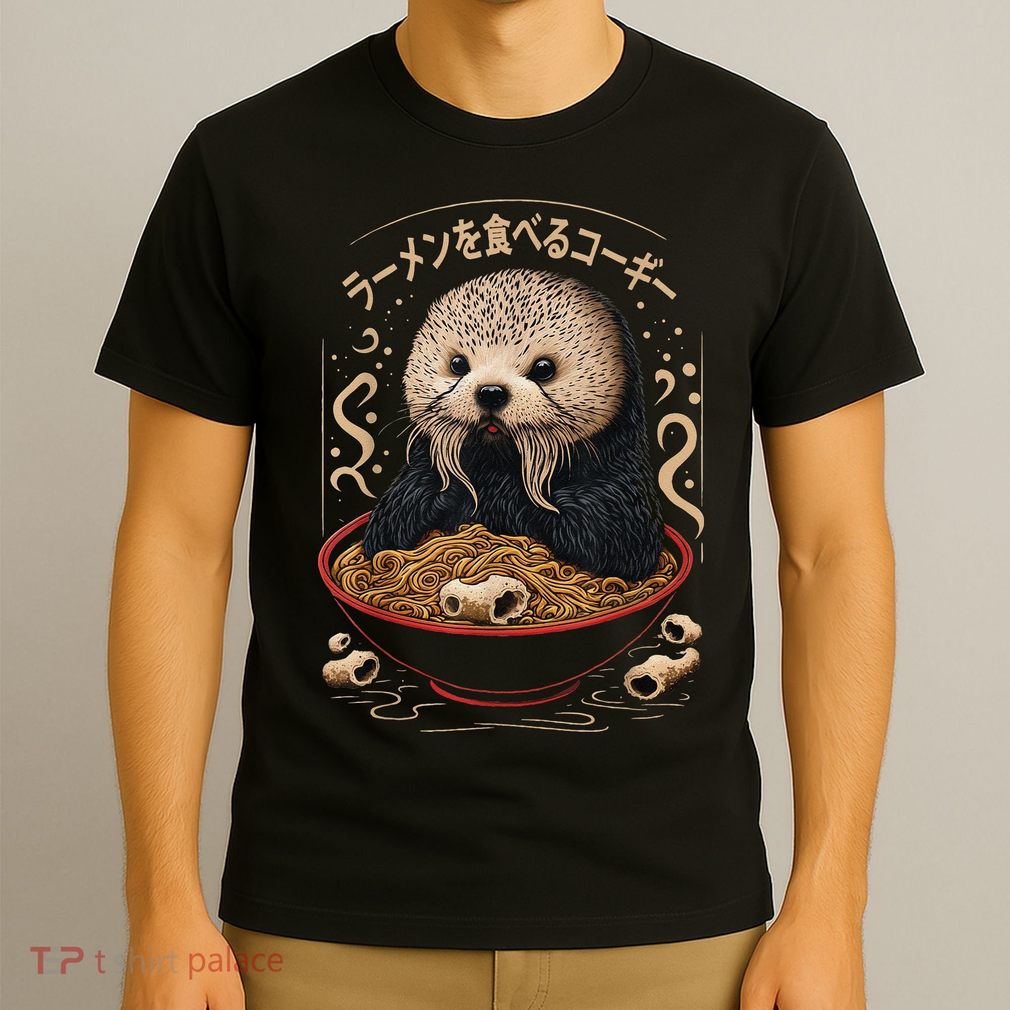 Kawaii Otter Japanese Ra noodles soup Otter Lover T-Shirt