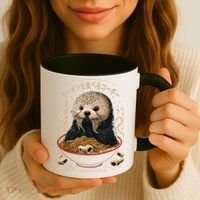 Kawaii Otter Japanese Ra noodles soup Otter Lover Coffee Mug thumb 3