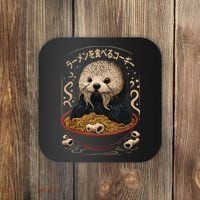 Kawaii Otter Japanese Ra noodles soup Otter Lover Coaster thumb 0