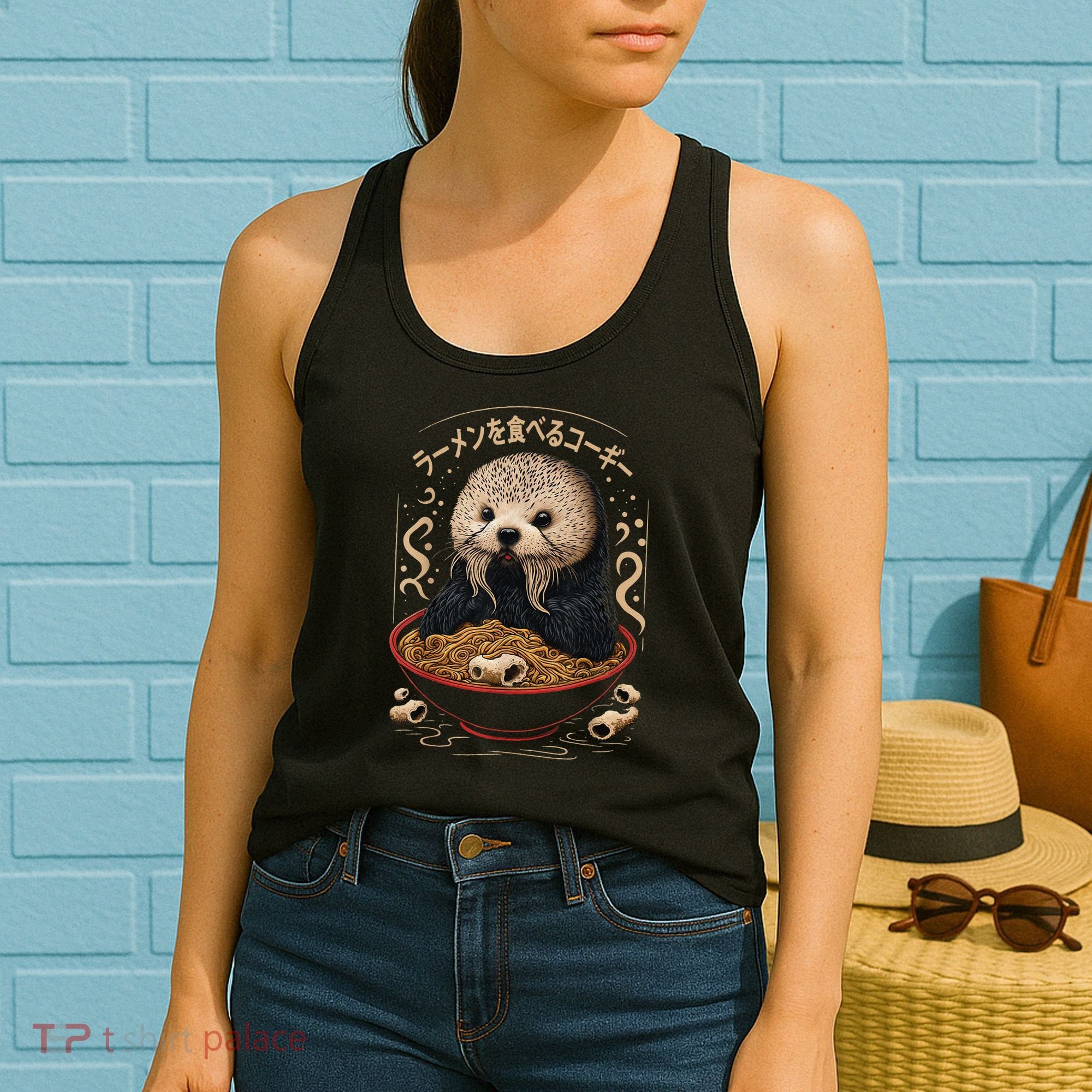 Kawaii Otter Japanese Ra noodles soup Otter Lover Women's Tank Top