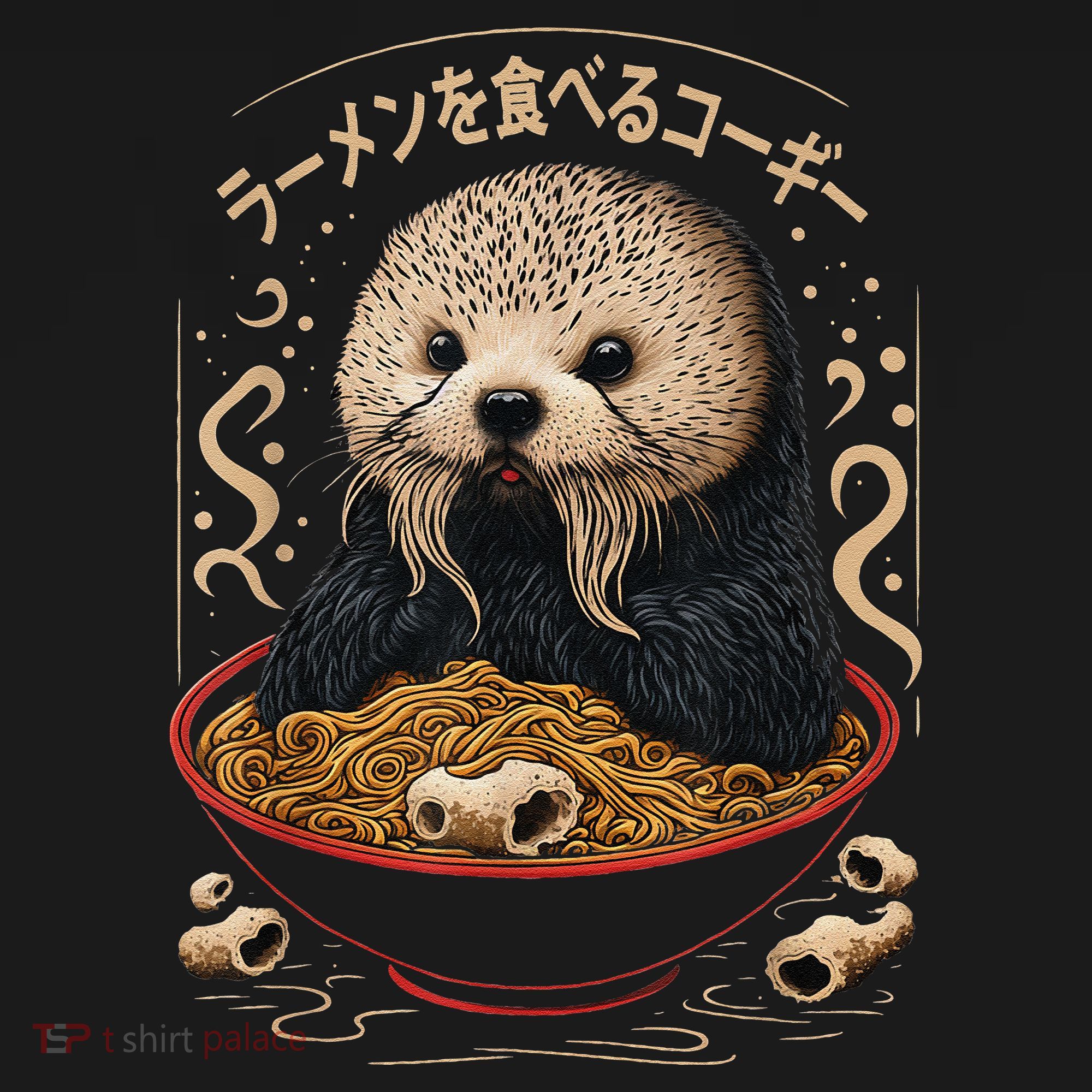 Kawaii Otter Japanese Ra noodles soup Otter Lover Baby Bodysuit