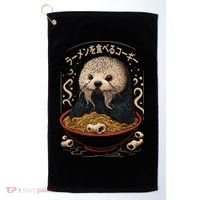 Kawaii Otter Japanese Ra noodles soup Otter Lover Golf Towel thumb 0