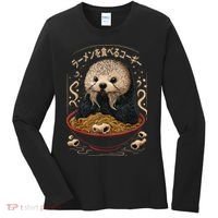 Kawaii Otter Japanese Ra noodles soup Otter Lover Women's Long Sleeve Shirt thumb 0