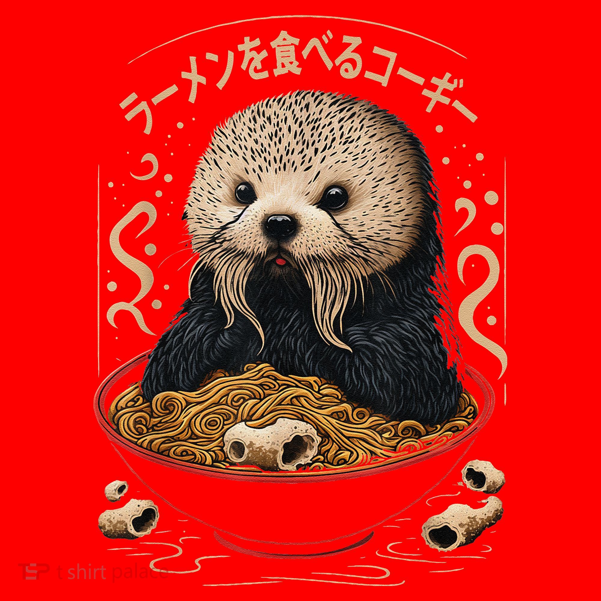 Kawaii Otter Japanese Ra noodles soup Otter Lover Santa Hat