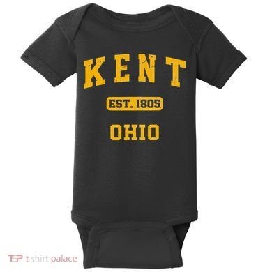 Kent Ohio OH Vintage State Athletic Style Baby Bodysuit