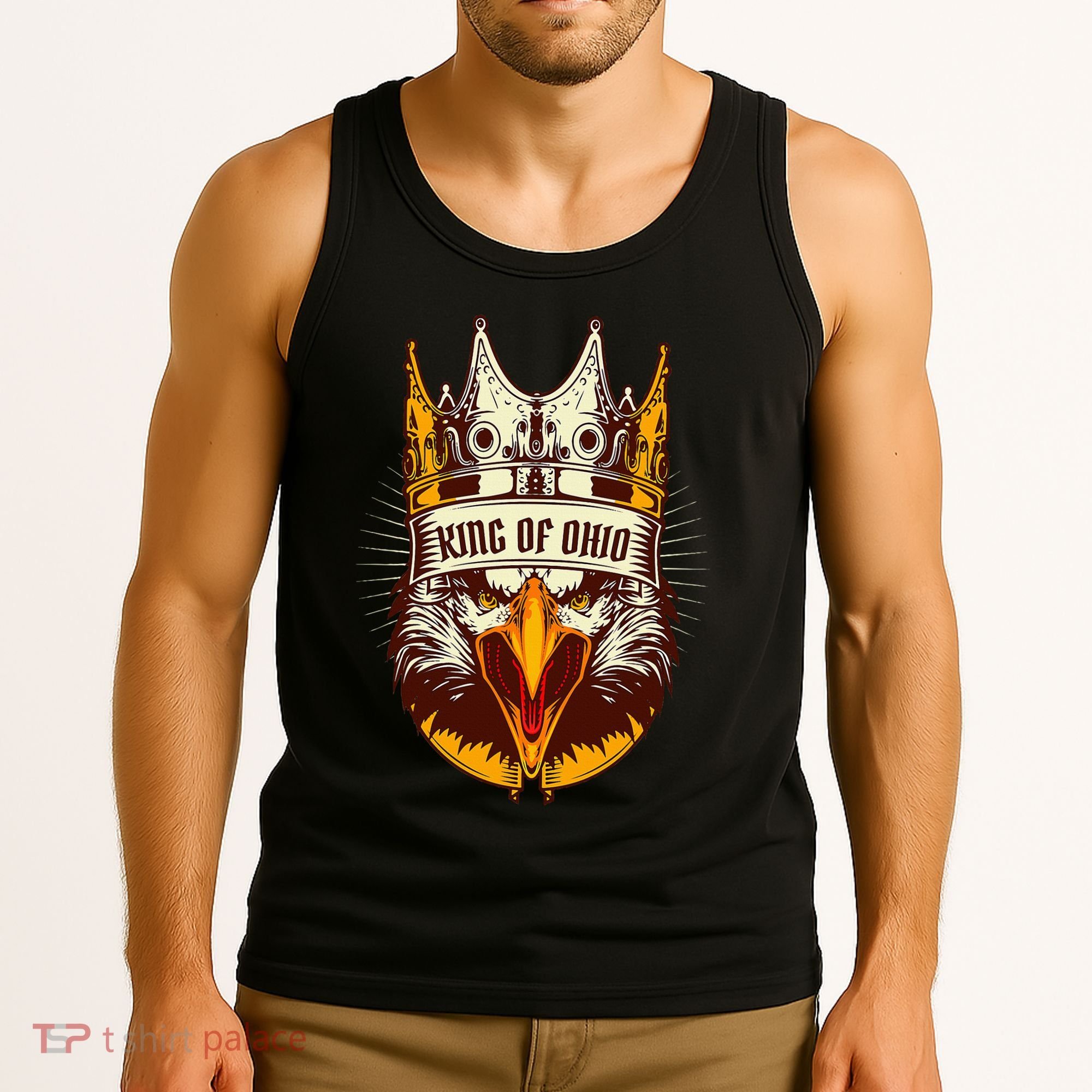 King Of Ohio Ironic Meme Brainrot Trendy Rizz Quote Tank Top