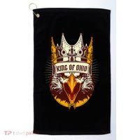 King Of Ohio Ironic Meme Brainrot Trendy Rizz Quote Golf Towel thumb 0