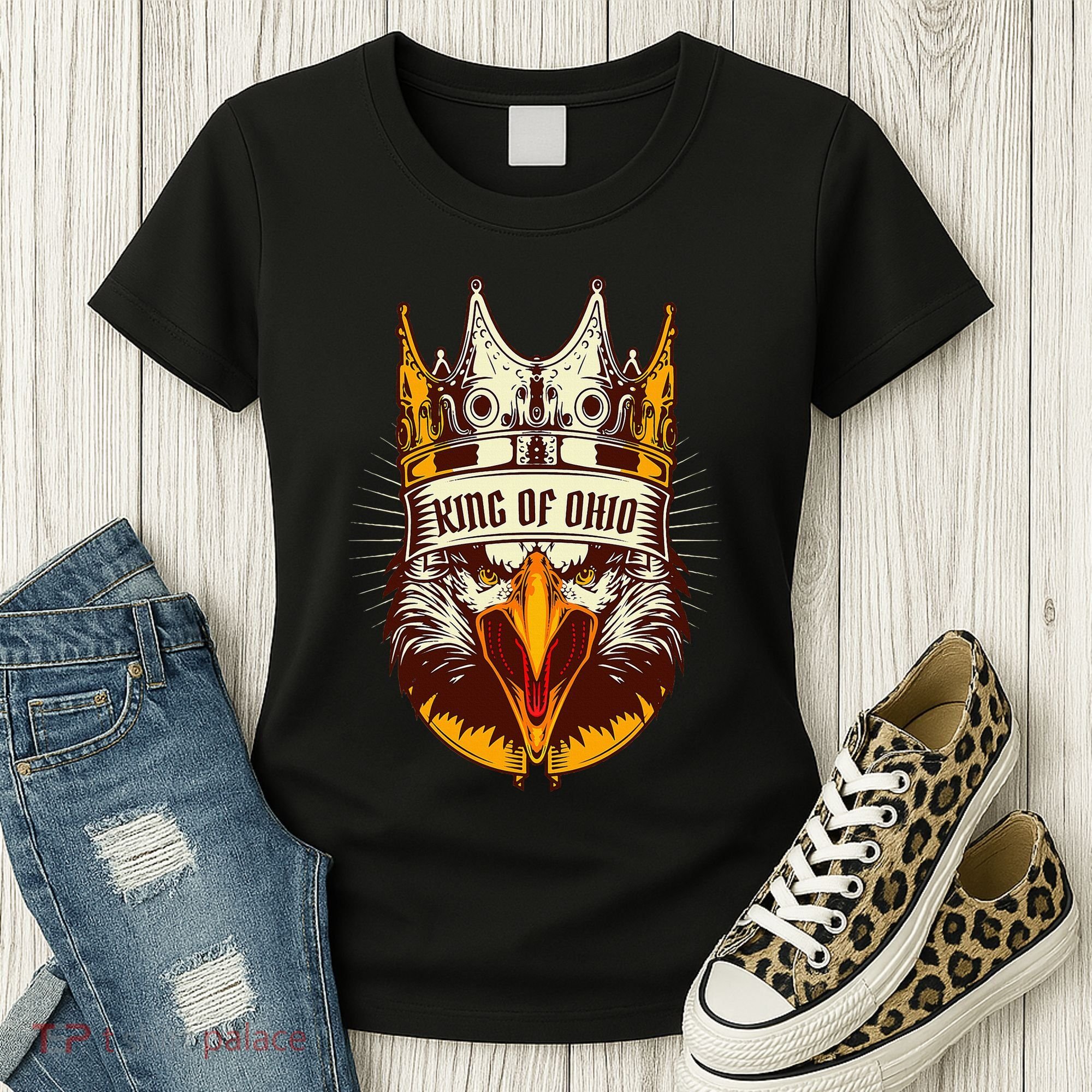 King Of Ohio Ironic Meme Brainrot Trendy Rizz Quote Women's T-Shirt