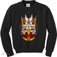 King Of Ohio Ironic Meme Brainrot Trendy Rizz Quote Kids Sweatshirt thumb 0