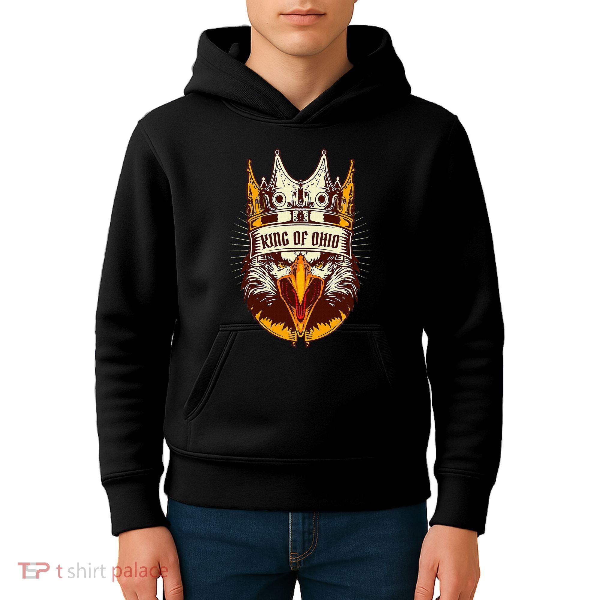 King Of Ohio Ironic Meme Brainrot Trendy Rizz Quote Kids Hoodie