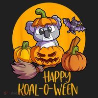 Koala On Pumpkin Witch Hat Pumpkin Face Halloween Koala Women's Sweatshirt thumb 2