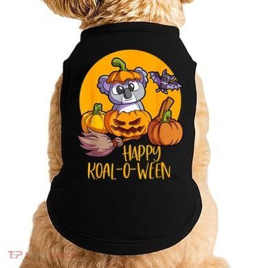 Koala On Pumpkin Witch Hat Pumpkin Face Halloween Koala Doggie Tank