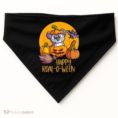 Koala On Pumpkin Witch Hat Pumpkin Face Halloween Koala USA-Made Doggie Bandana