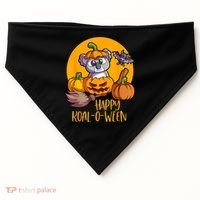 Koala On Pumpkin Witch Hat Pumpkin Face Halloween Koala USA-Made Doggie Bandana thumb 0