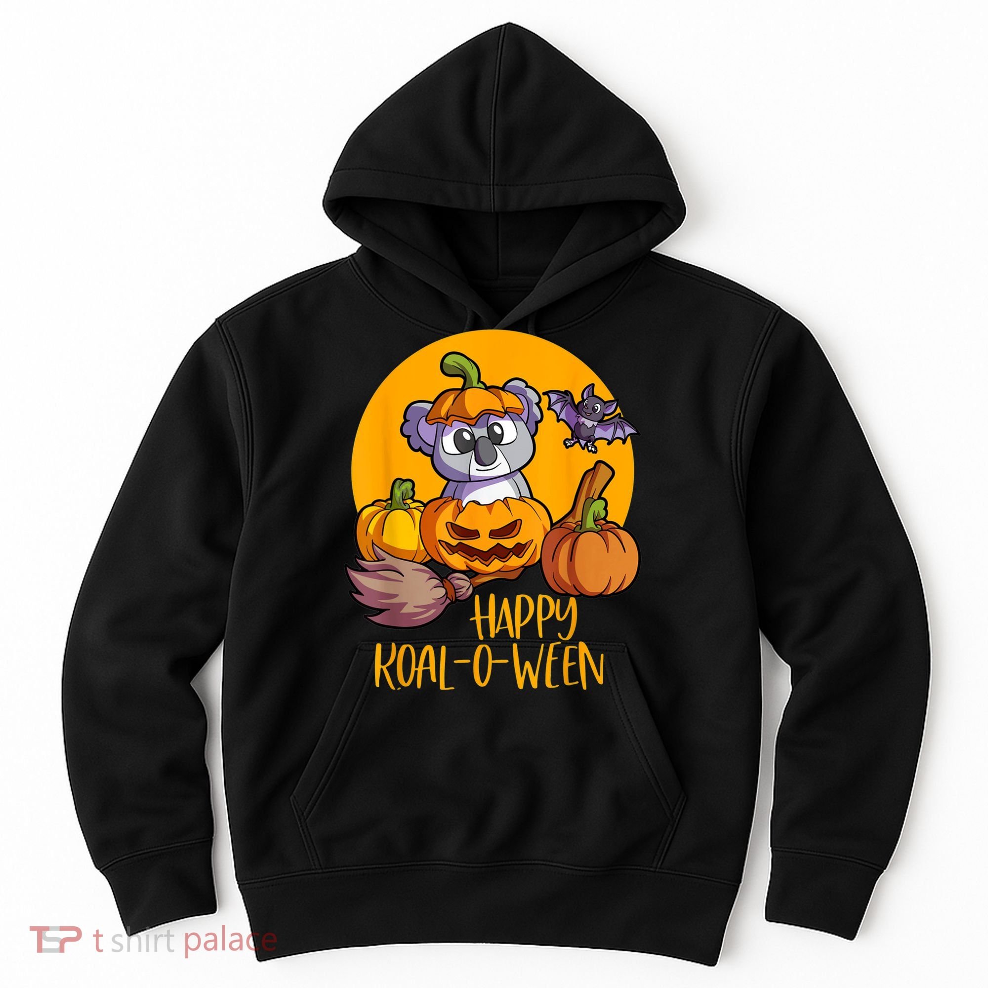 Koala On Pumpkin Witch Hat Pumpkin Face Halloween Koala Hoodie