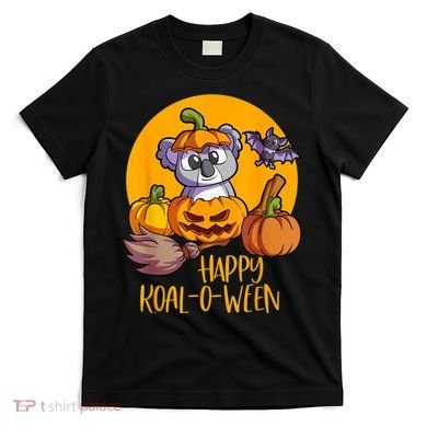 Koala On Pumpkin Witch Hat Pumpkin Face Halloween Koala T-Shirt